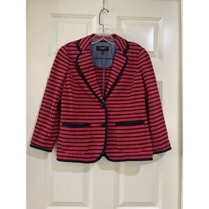 talbots women red 100% cotton blazer size SP
